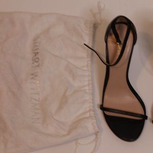 Stuart Weitzman - Black Leather Strappy Sandals - Nudistrong
